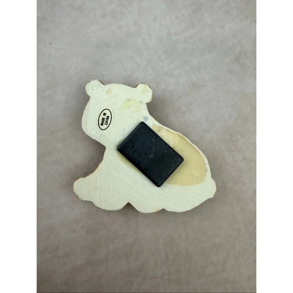 Vintage Bear Magnet Cottagecore Teddybear Ceramic 1980s
